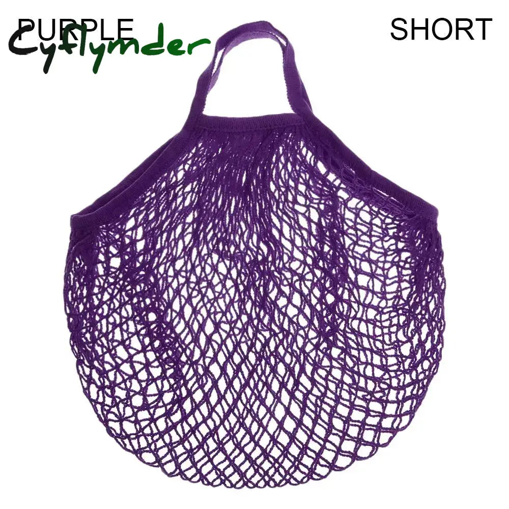 Cyflymder Reusable Cotton Mesh Bag Shopping String Fishnet Net Turtle Bags Storage Handbag Tote