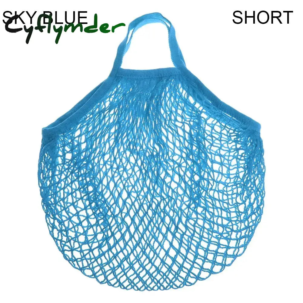 Cyflymder Reusable Cotton Mesh Bag Shopping String Fishnet Net Turtle Bags Storage Handbag Tote