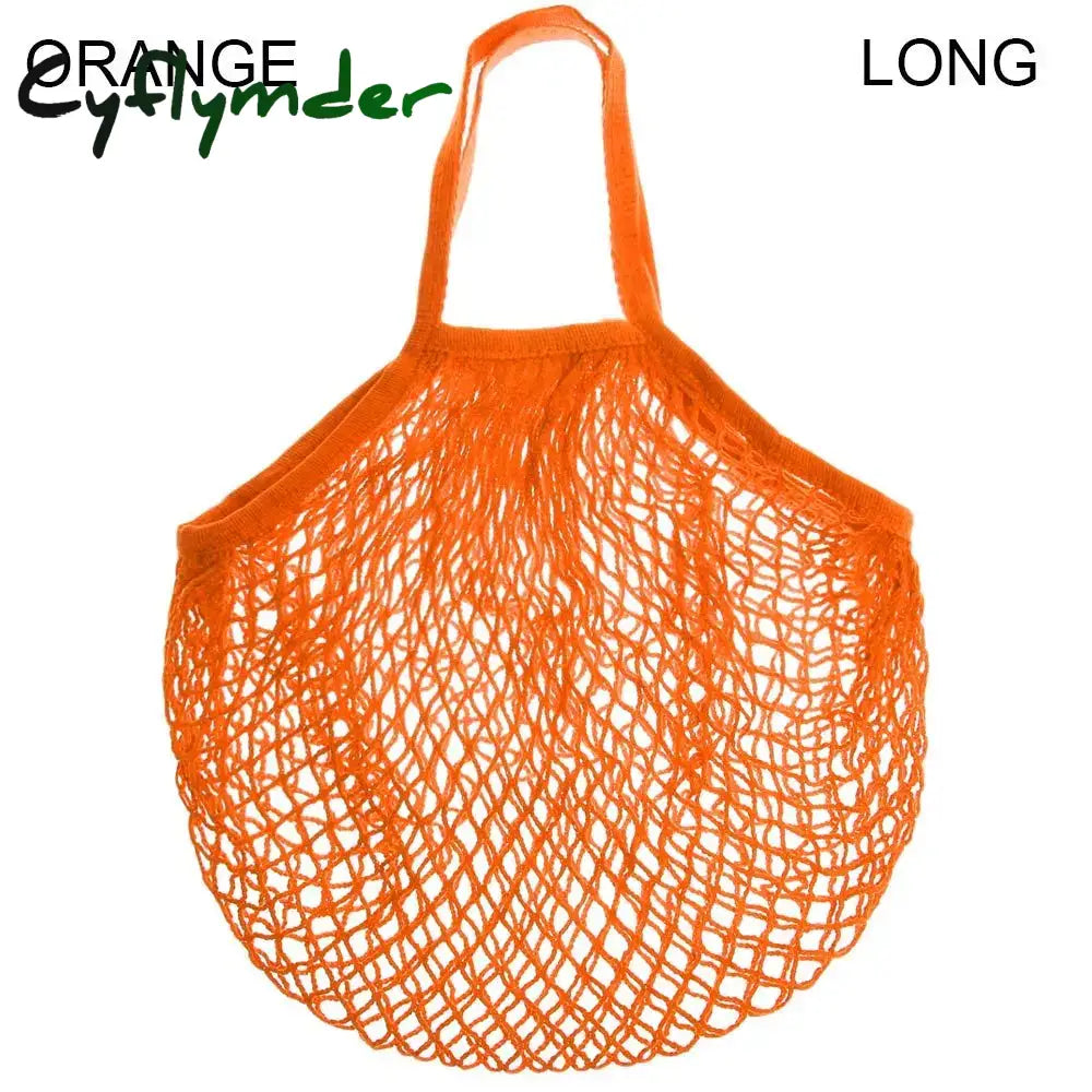 Cyflymder Reusable Cotton Mesh Bag Shopping String Fishnet Net Turtle Bags Storage Handbag Tote