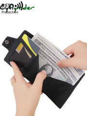 Cyflymder Rfid Men’s Wallet Credit Card Holder Pu Leather Mini Automatic Pop-Up Multi-Functional