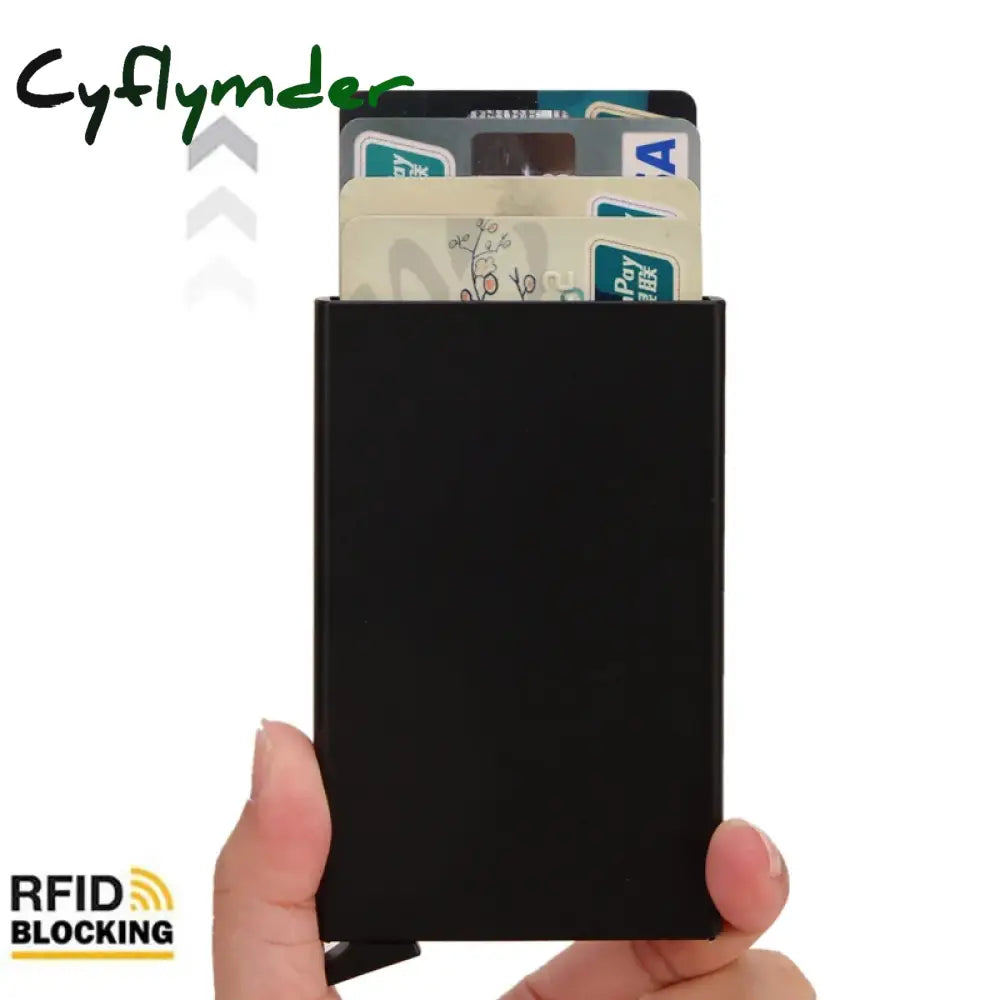 Cyflymder Rfid Smart Wallet Card Holder Metal Thin Slim Men Women Wallets Pop Up Minimalist Small