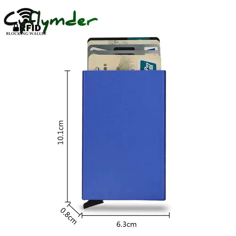 Cyflymder Rfid Smart Wallet Card Holder Metal Thin Slim Men Women Wallets Pop Up Minimalist Small