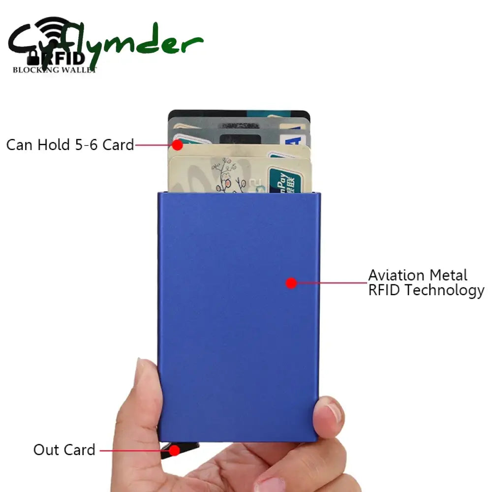 Cyflymder Rfid Smart Wallet Card Holder Metal Thin Slim Men Women Wallets Pop Up Minimalist Small