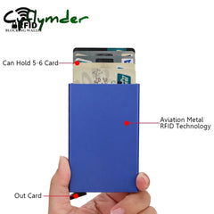 Cyflymder Rfid Smart Wallet Card Holder Metal Thin Slim Men Women Wallets Pop Up Minimalist Small