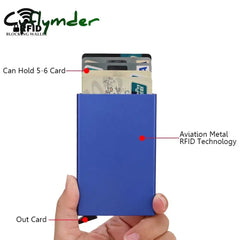 Cyflymder Rfid Smart Wallet Card Holder Metal Thin Slim Men Women Wallets Pop Up Minimalist Small