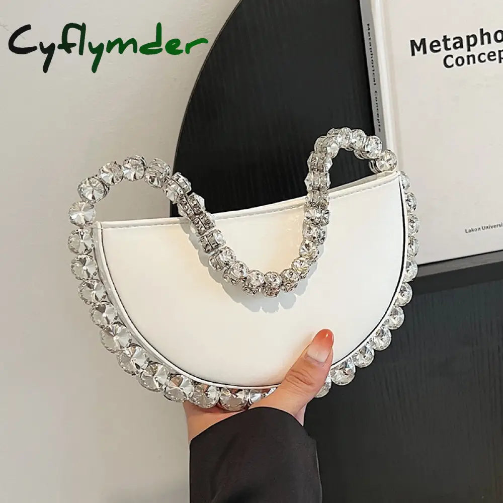 Cyflymder Round Diamond Chain Shiny Evening Bags Women Handbags And Purses New Brand Designer