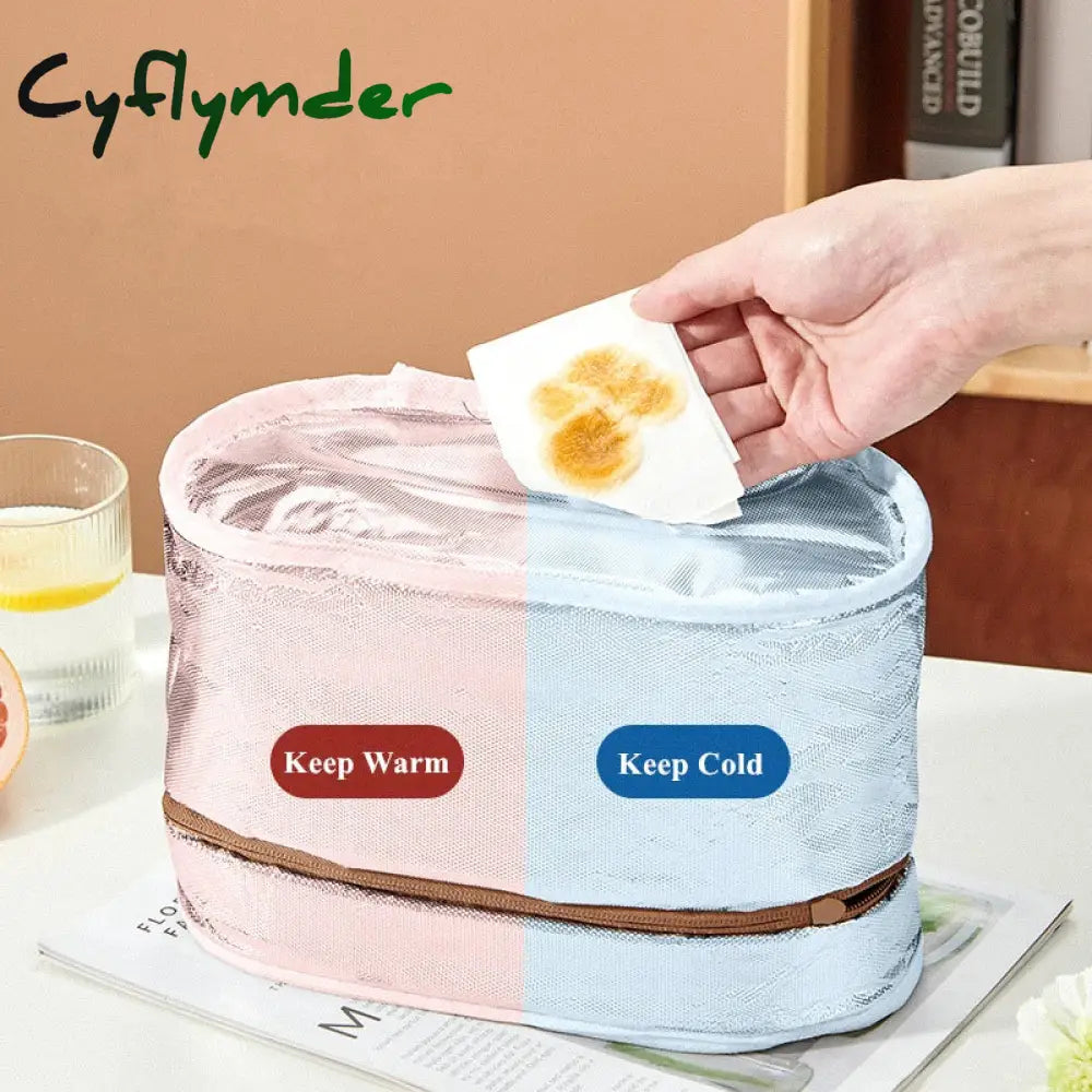 Cyflymder Round Portable Thermal Bag For Lunch Ice Cooler Pack Insulation Picnic Food Storage Bags