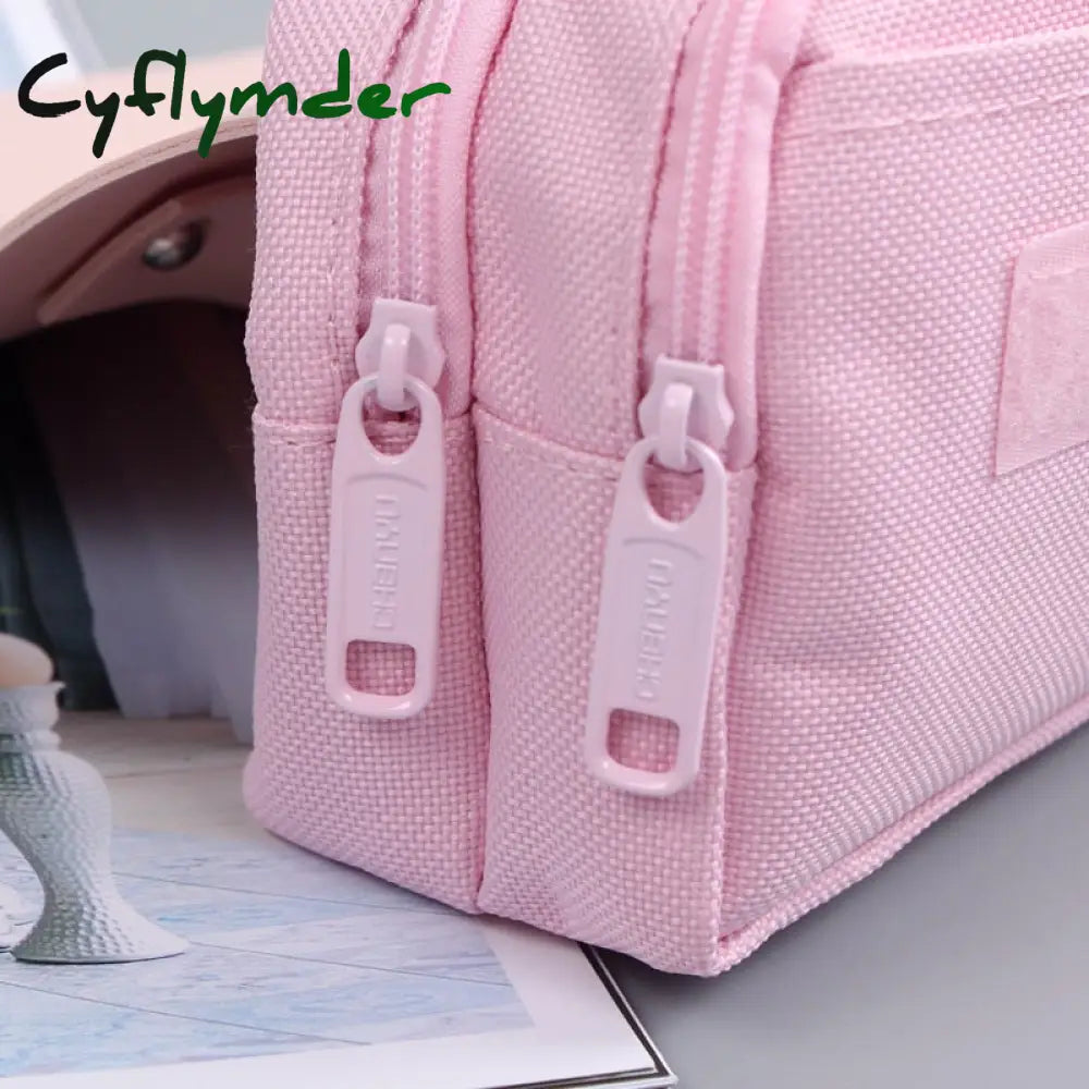 Cyflymder Sakura Pencil Bag Pu Leather Pen Case Kawaii Stationery Ruler Pouch For School Girl Sweet