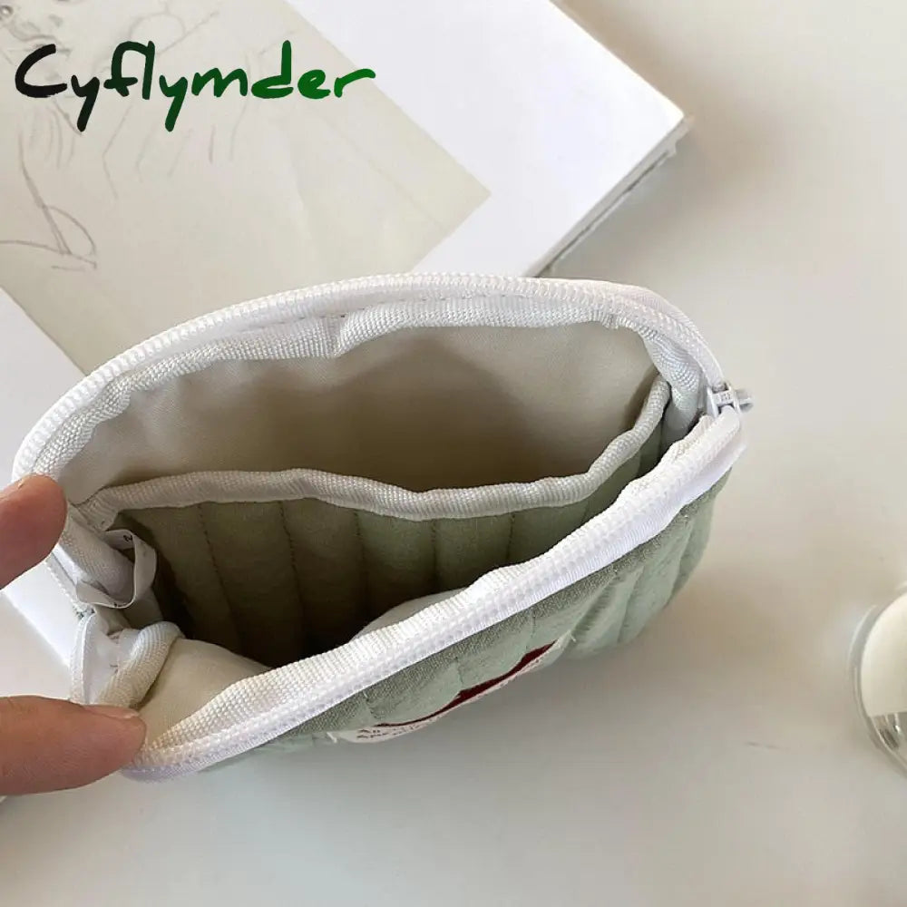 Cyflymder Sanitary Napkin Storage Bags Cotton Cute Korea Coin Purse Bag Jewelry Organizer Card