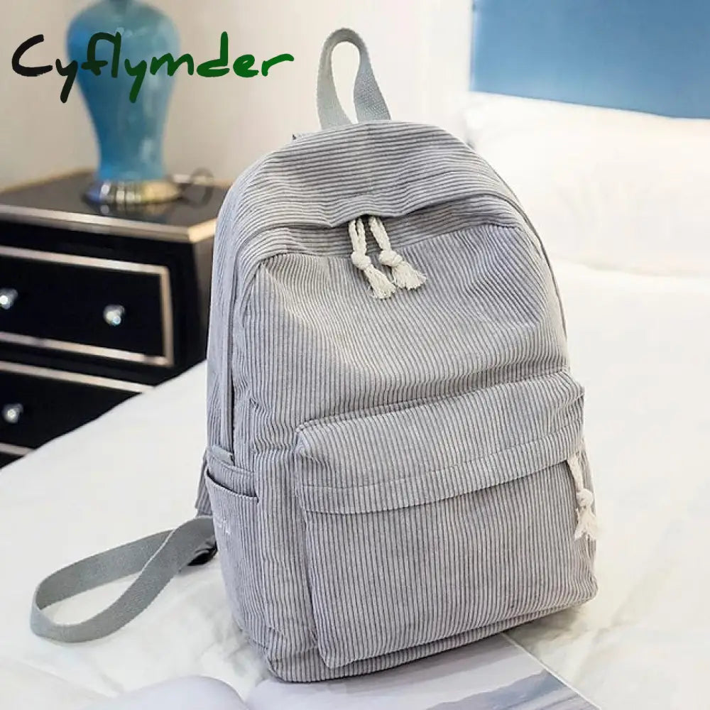 Cyflymder School Backpack Bags For Teenage Girls Women Bagpack Female Corduroy Bookbag Harajuku Bag