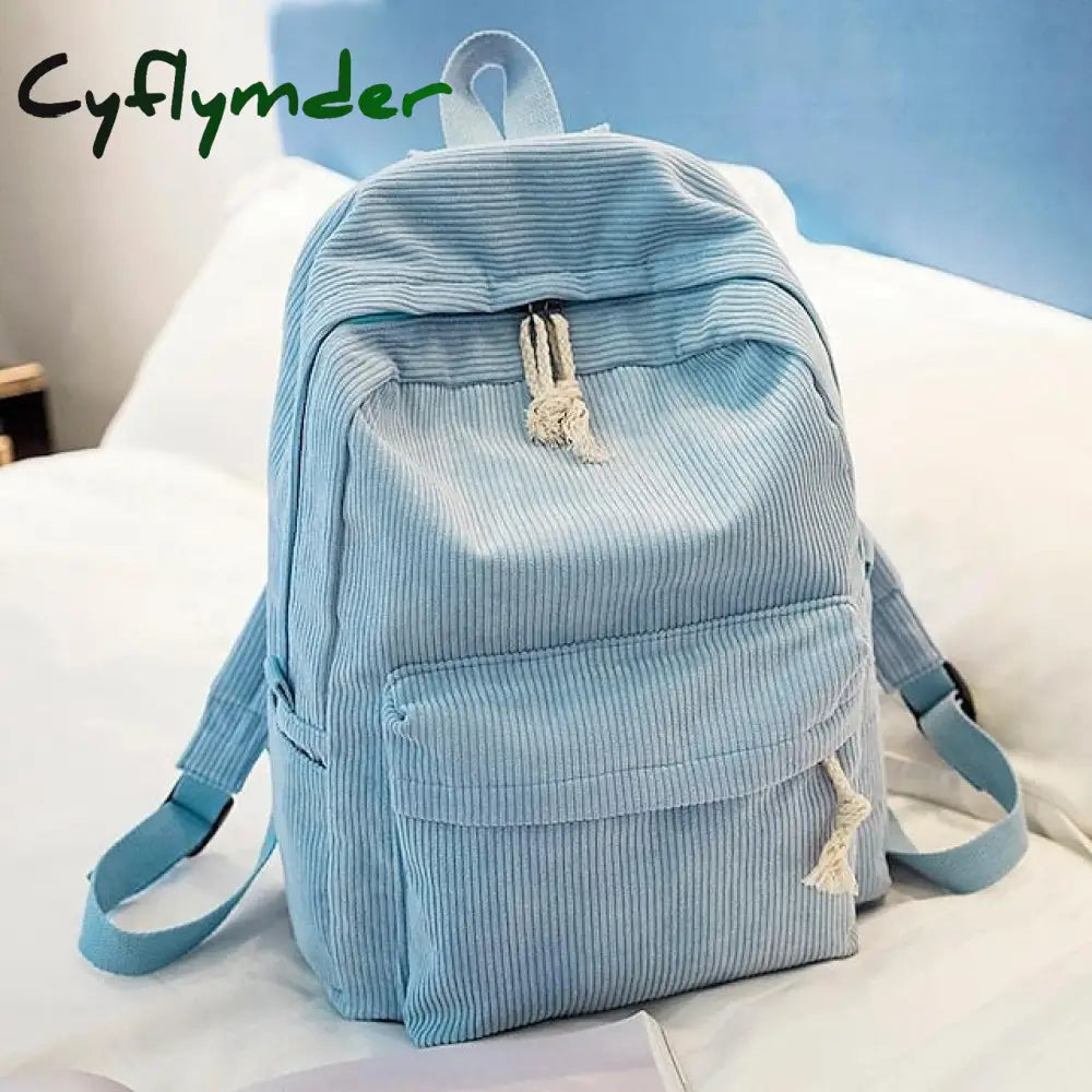 Cyflymder School Backpack Bags For Teenage Girls Women Bagpack Female Corduroy Bookbag Harajuku Bag