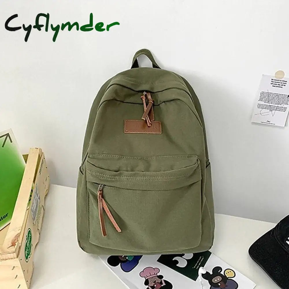 Cyflymder School Backpack Bookbag Solid Color For Student Boys Girls Large Capacity Adjustable