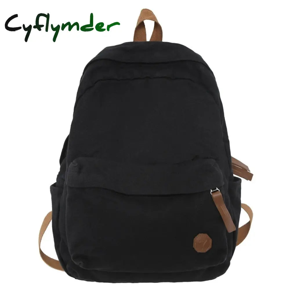 Cyflymder School Bag Girl Fabric New Fashion College Student Vintage Women Backpack Canvas Female