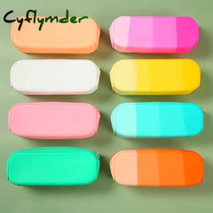 Cyflymder School Silicone Pencil Stationery Large Capacity Waterproof Soft Case Cases