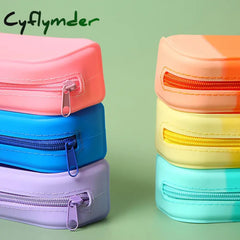 Cyflymder School Silicone Pencil Stationery Large Capacity Waterproof Soft Case Cases