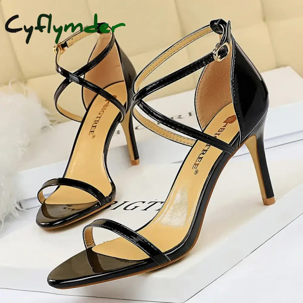 Cyflymder Shoes Buckle Strap High Heels New Women Heels Sandals Stiletto 11cm Sexy Heels Party Shoes Women Pumps Ladies