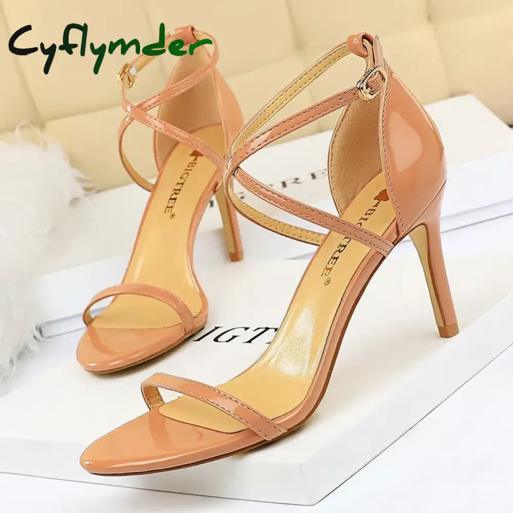 Cyflymder Shoes Buckle Strap High Heels New Women Heels Sandals Stiletto 11cm Sexy Heels Party Shoes Women Pumps Ladies