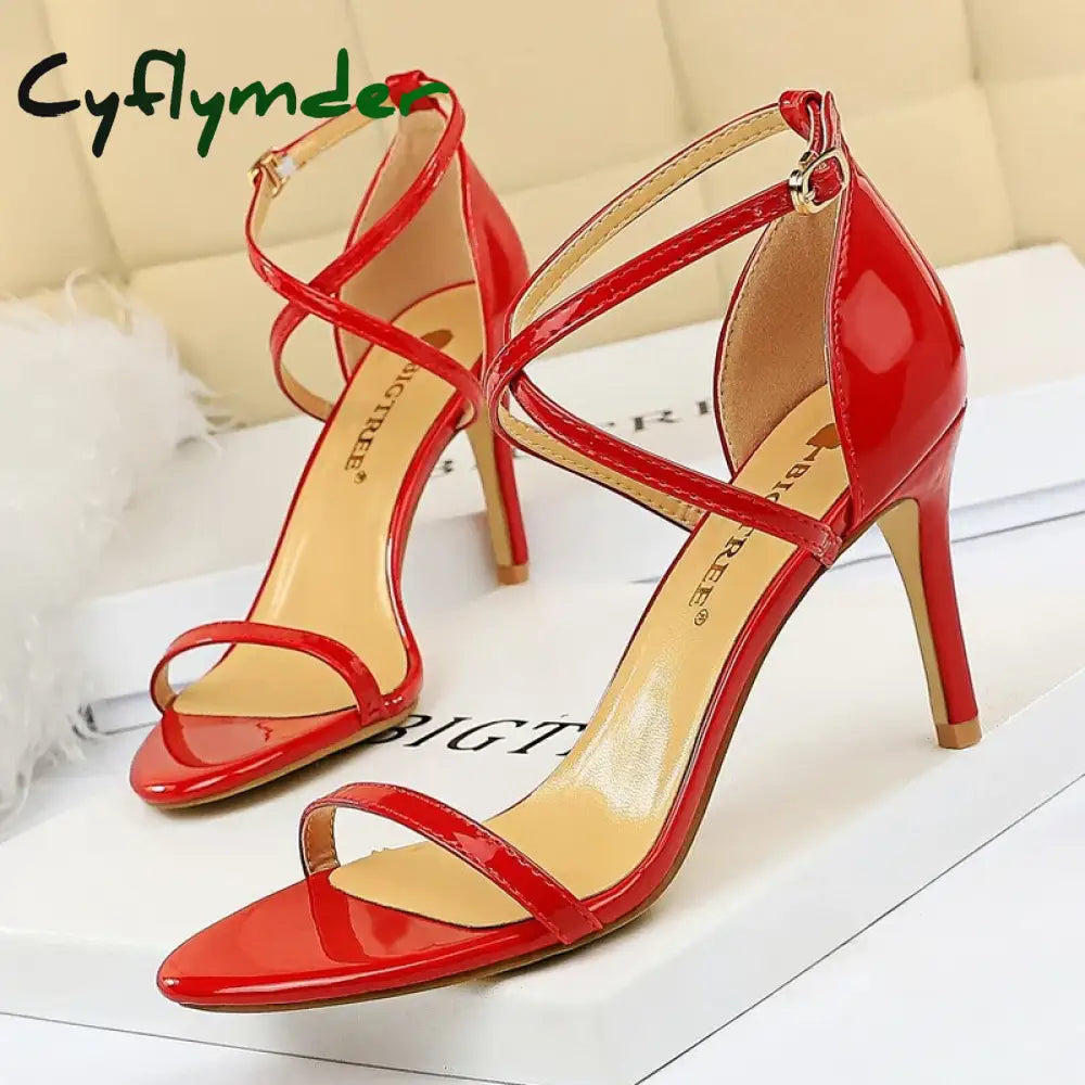 Cyflymder Shoes Buckle Strap High Heels New Women Heels Sandals Stiletto 11cm Sexy Heels Party Shoes Women Pumps Ladies