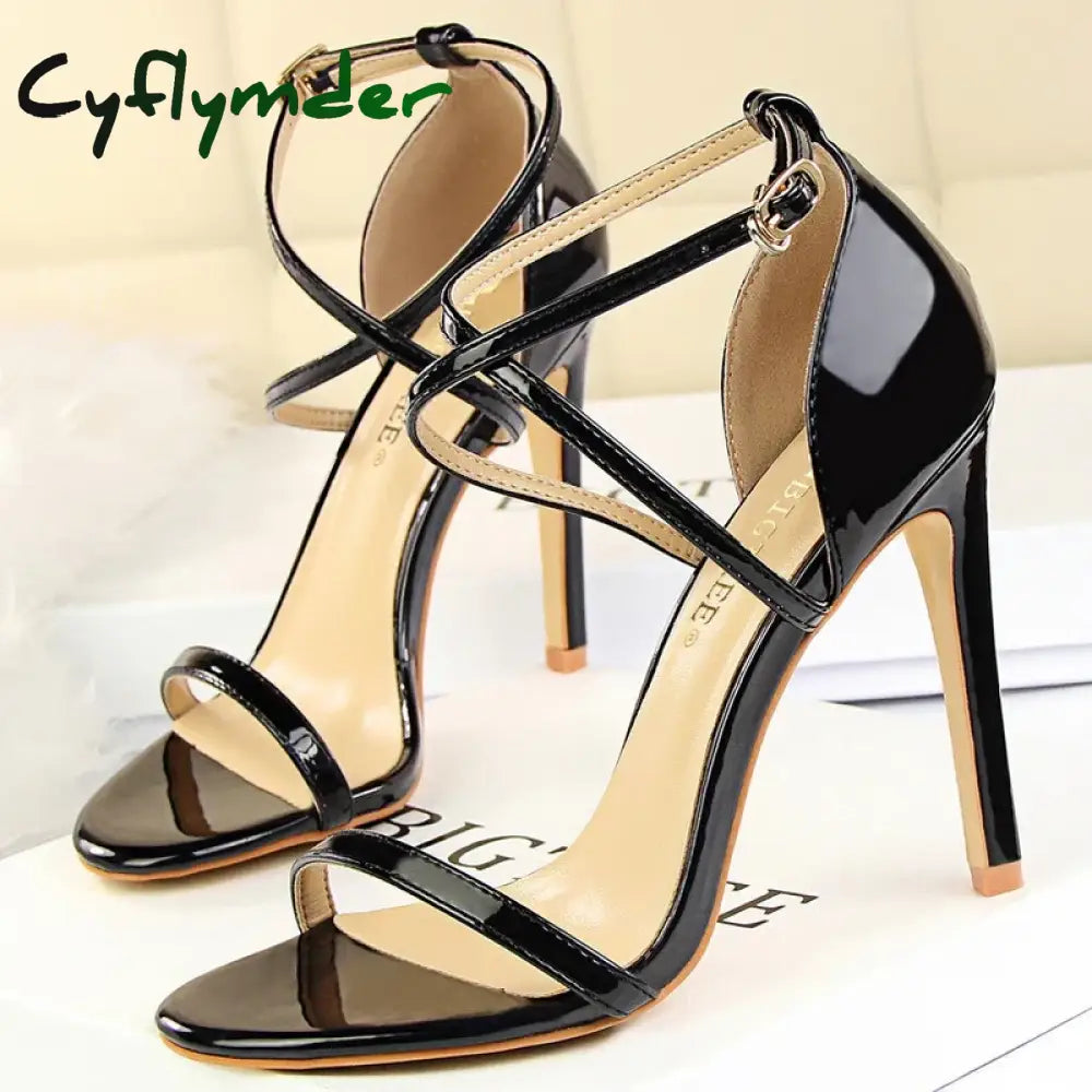 Cyflymder Shoes Buckle Strap High Heels New Women Heels Sandals Stiletto 11cm Sexy Heels Party Shoes Women Pumps Ladies