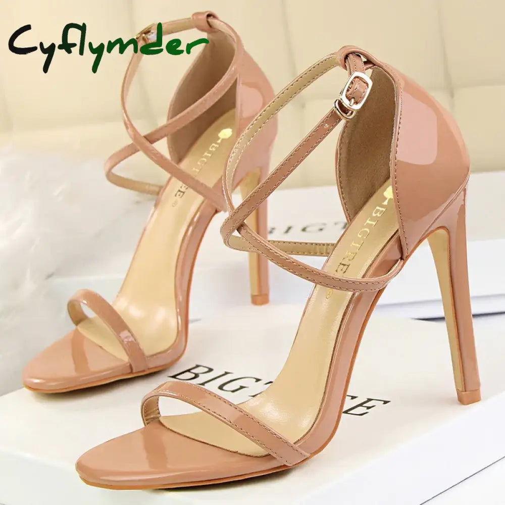 Cyflymder Shoes Buckle Strap High Heels New Women Heels Sandals Stiletto 11cm Sexy Heels Party Shoes Women Pumps Ladies