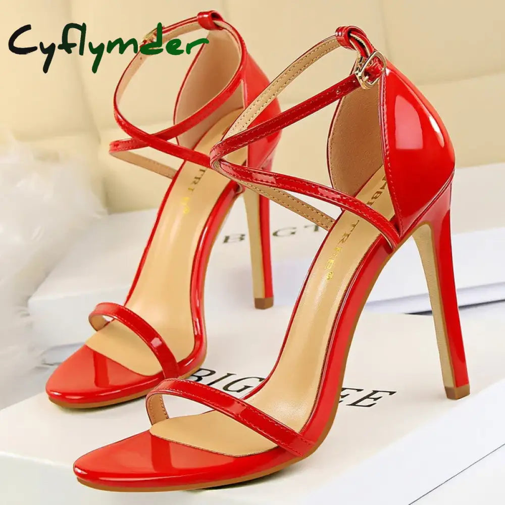 Cyflymder Shoes Buckle Strap High Heels New Women Heels Sandals Stiletto 11cm Sexy Heels Party Shoes Women Pumps Ladies