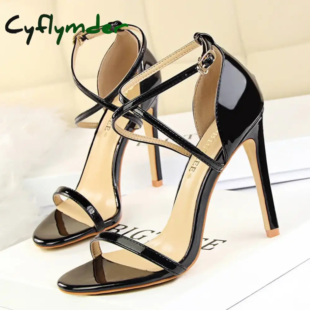 Cyflymder Shoes Buckle Strap High Heels New Women Heels Sandals Stiletto 11cm Sexy Heels Party Shoes Women Pumps Ladies