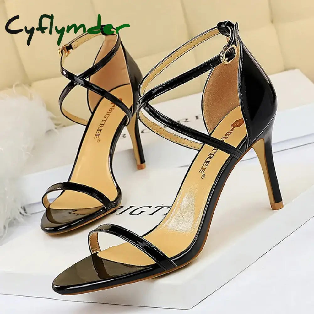 Cyflymder Shoes Buckle Strap High Heels New Women Heels Sandals Stiletto 11cm Sexy Heels Party Shoes Women Pumps Ladies