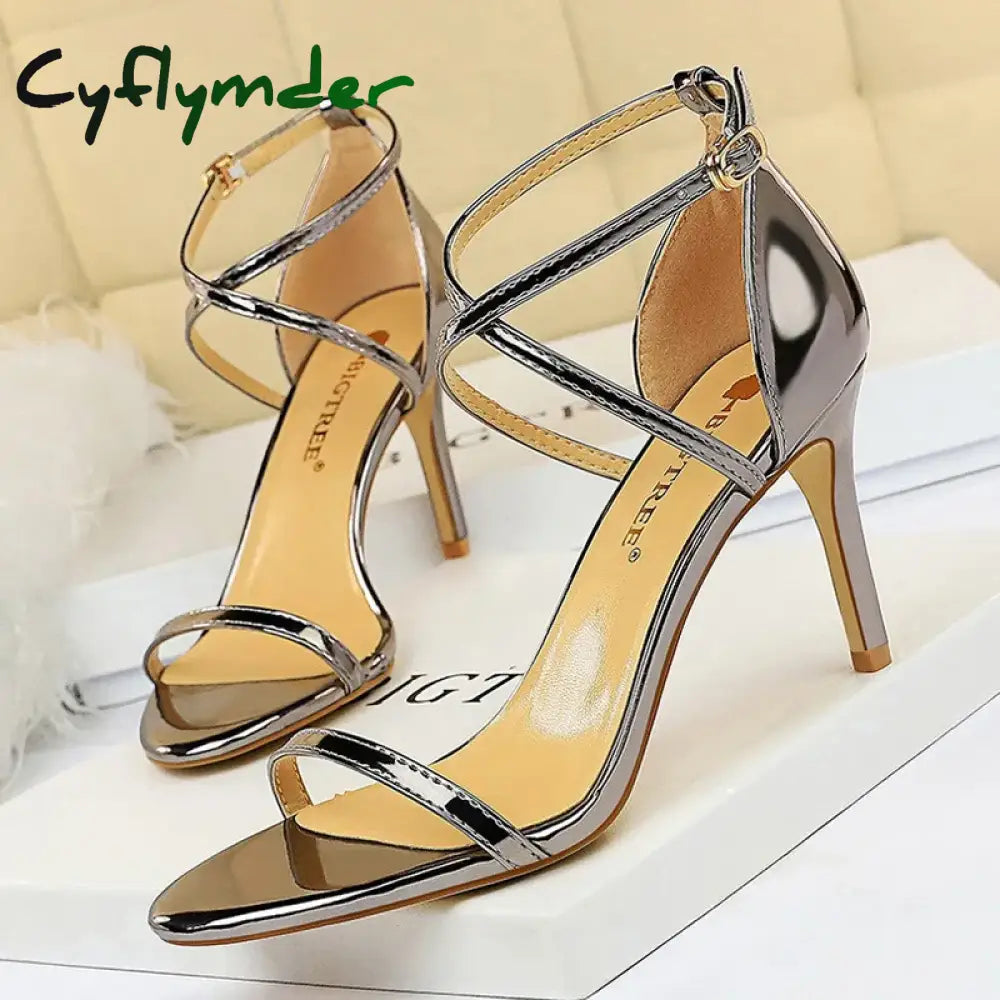 Cyflymder Shoes Buckle Strap High Heels New Women Heels Sandals Stiletto 11cm Sexy Heels Party Shoes Women Pumps Ladies