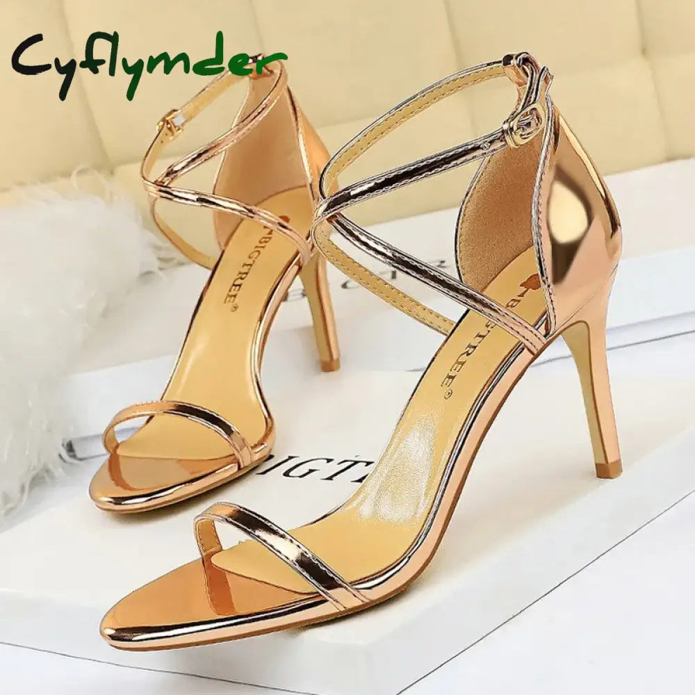 Cyflymder Shoes Buckle Strap High Heels New Women Heels Sandals Stiletto 11cm Sexy Heels Party Shoes Women Pumps Ladies
