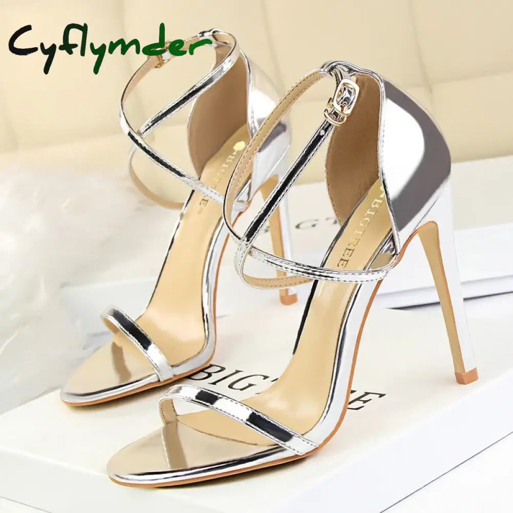 Cyflymder Shoes Buckle Strap High Heels New Women Heels Sandals Stiletto 11cm Sexy Heels Party Shoes Women Pumps Ladies