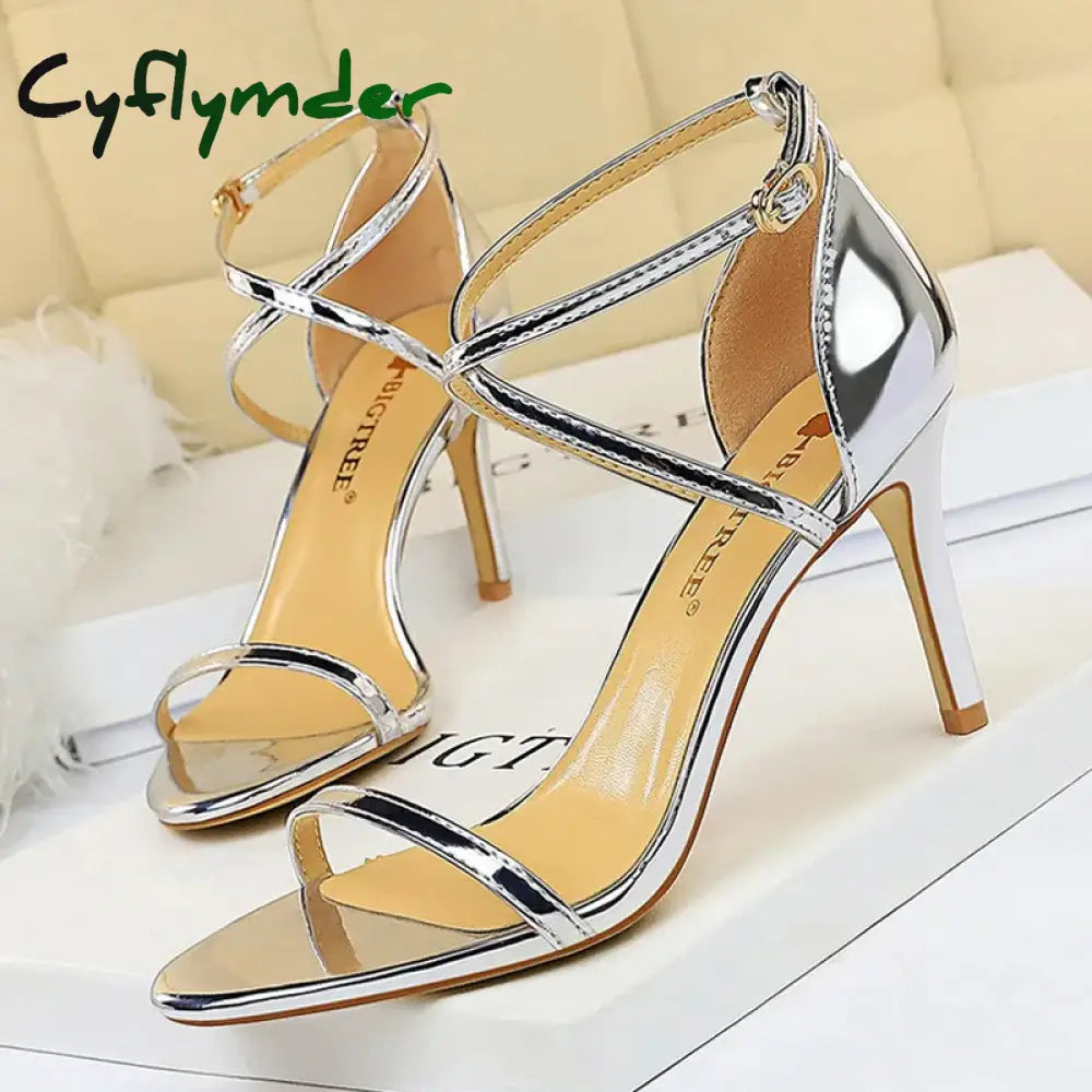 Cyflymder Shoes Buckle Strap High Heels New Women Heels Sandals Stiletto 11cm Sexy Heels Party Shoes Women Pumps Ladies
