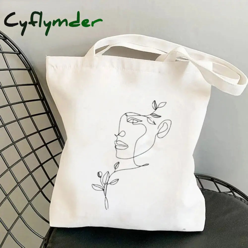 Cyflymder Shopper Geometric Art Printed Tote Bag Women Harajuku Handbag Girl Shoulder Shopping Lady