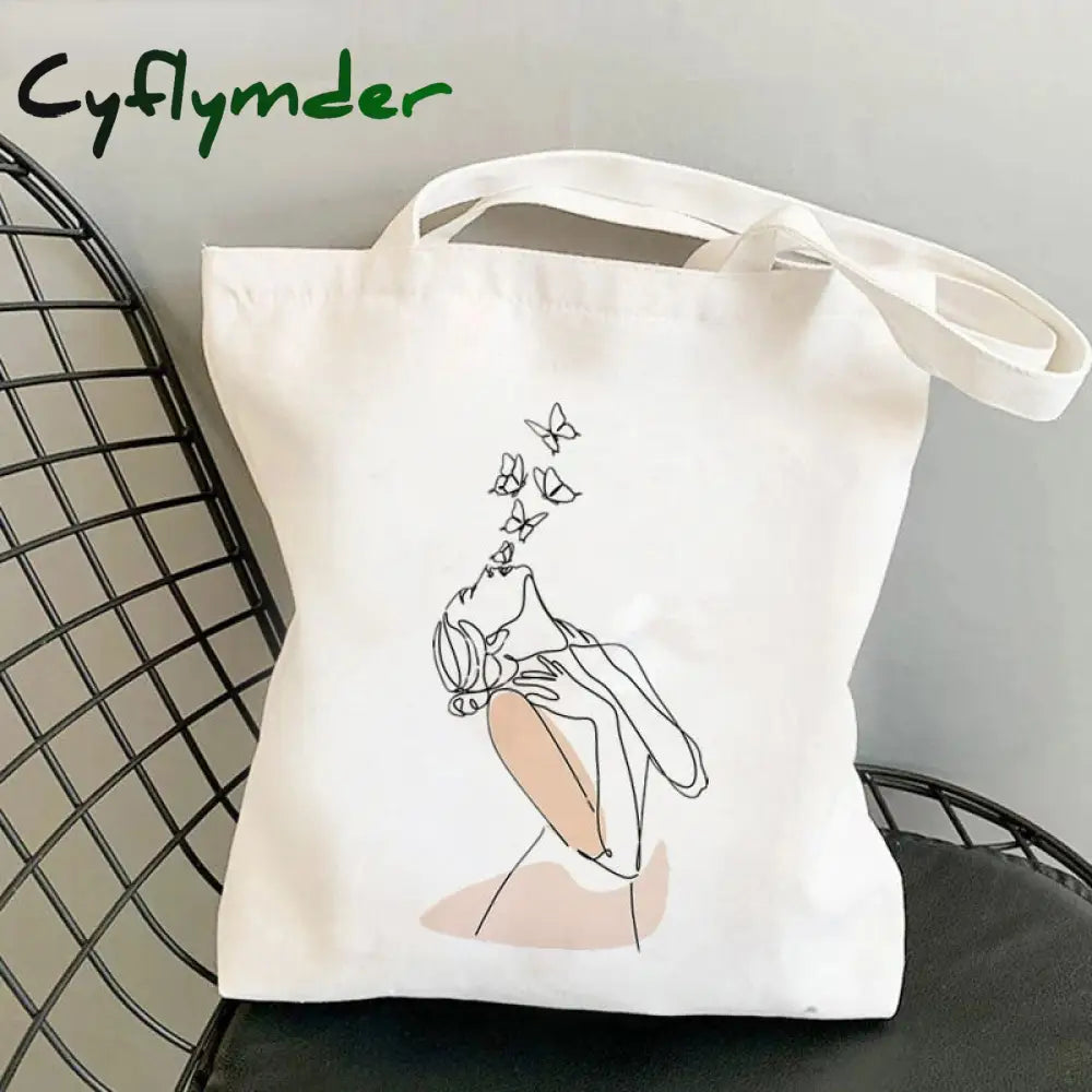 Cyflymder Shopper Geometric Art Printed Tote Bag Women Harajuku Handbag Girl Shoulder Shopping Lady