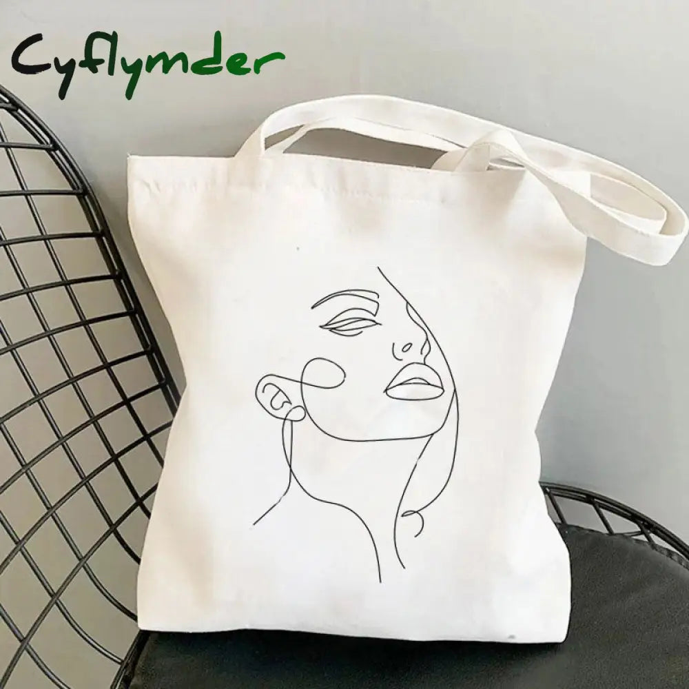 Cyflymder Shopper Geometric Art Printed Tote Bag Women Harajuku Handbag Girl Shoulder Shopping Lady