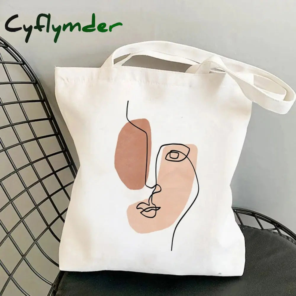 Cyflymder Shopper Geometric Art Printed Tote Bag Women Harajuku Handbag Girl Shoulder Shopping Lady