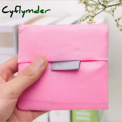 Cyflymder Shopping Bag Solid Color Eco-Friendly Folding Reusable Portable Shoulder Handbag