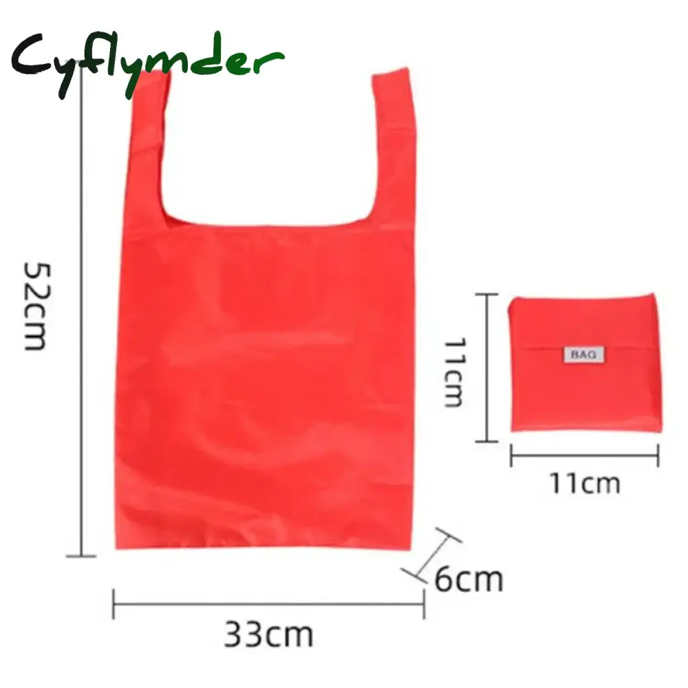 Cyflymder Shopping Bag Solid Color Eco-Friendly Folding Reusable Portable Shoulder Handbag