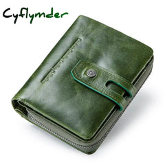 Cyflymder Short Wallet With Zipper Coin Purse Pocket Genuine Leather Women Wallets Small Fashion