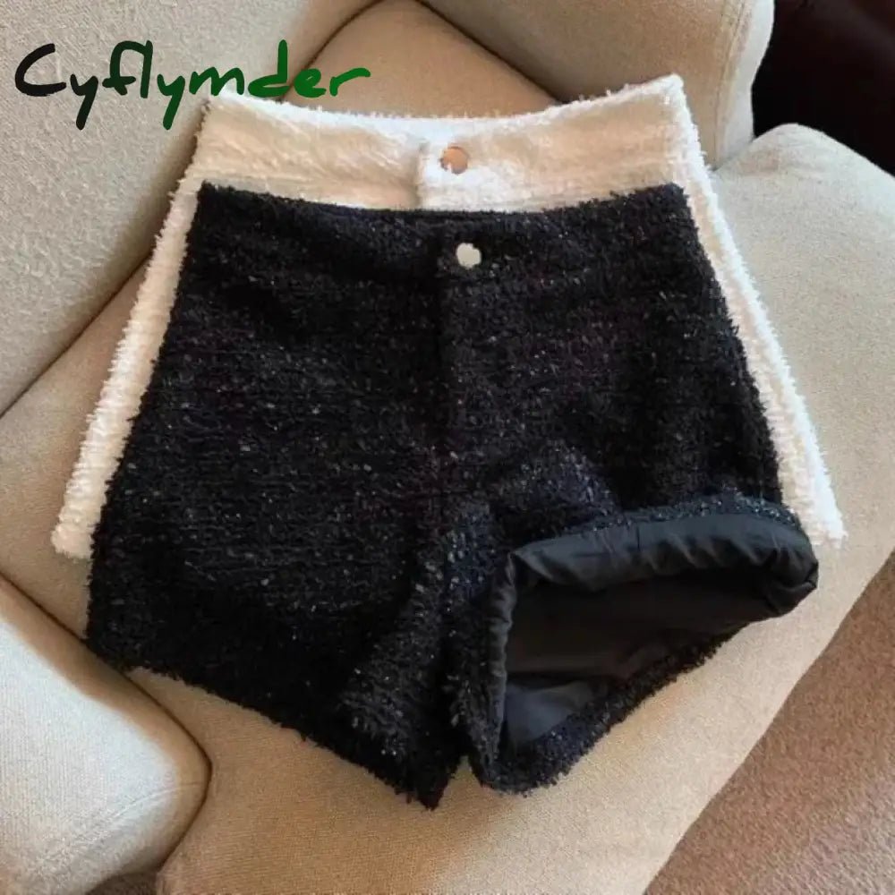 Cyflymder Shorts Women Sexy Skinny Y2k Clothes High Waist European Streetwear Fashion Trouser Cool Thick Button-Fly