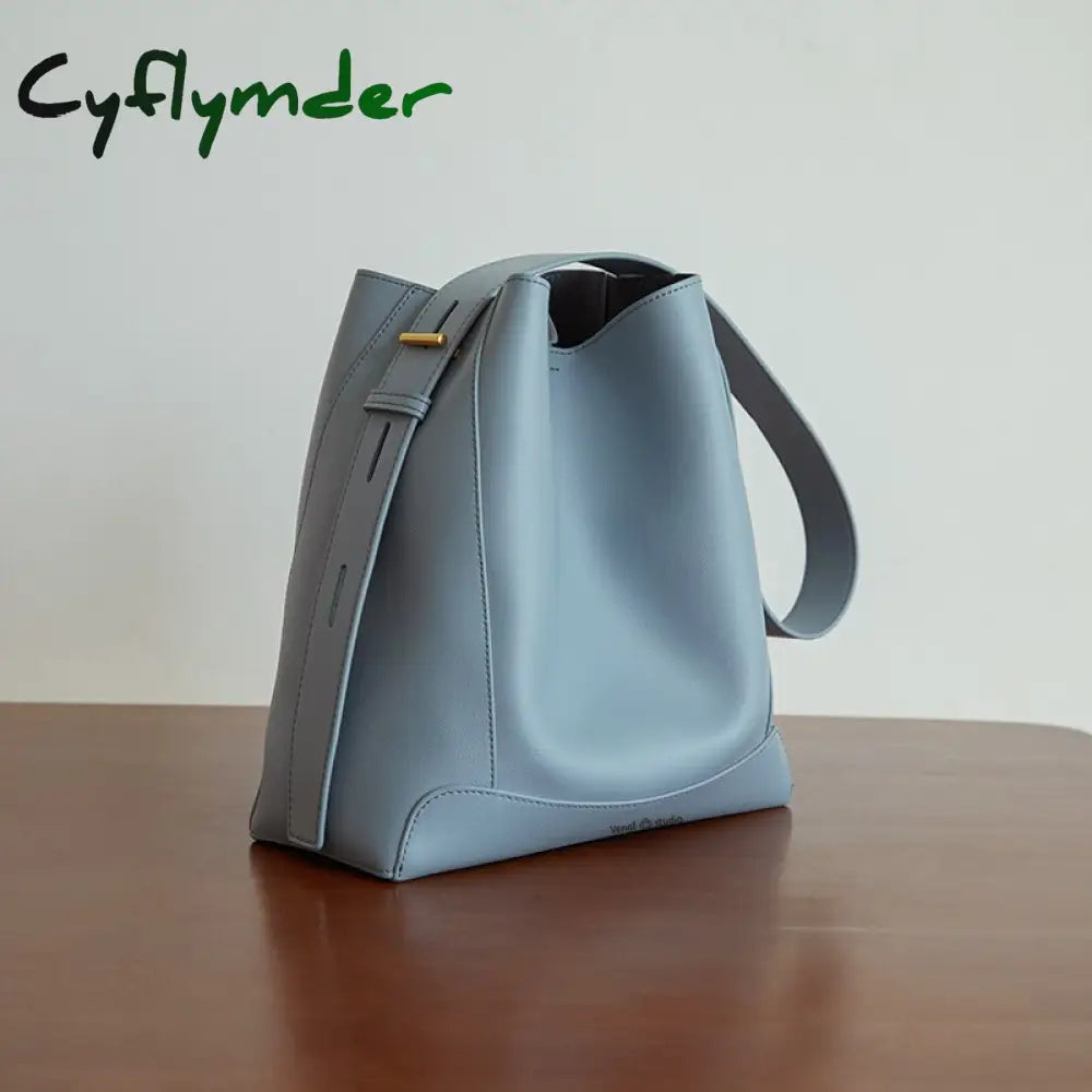 Cyflymder Shoulder Bag For Women Fashion Large Leather Bucket Shopping Dating Bags High Quality