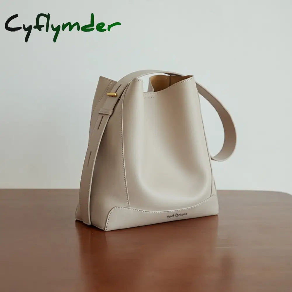 Cyflymder Shoulder Bag For Women Fashion Large Leather Bucket Shopping Dating Bags High Quality