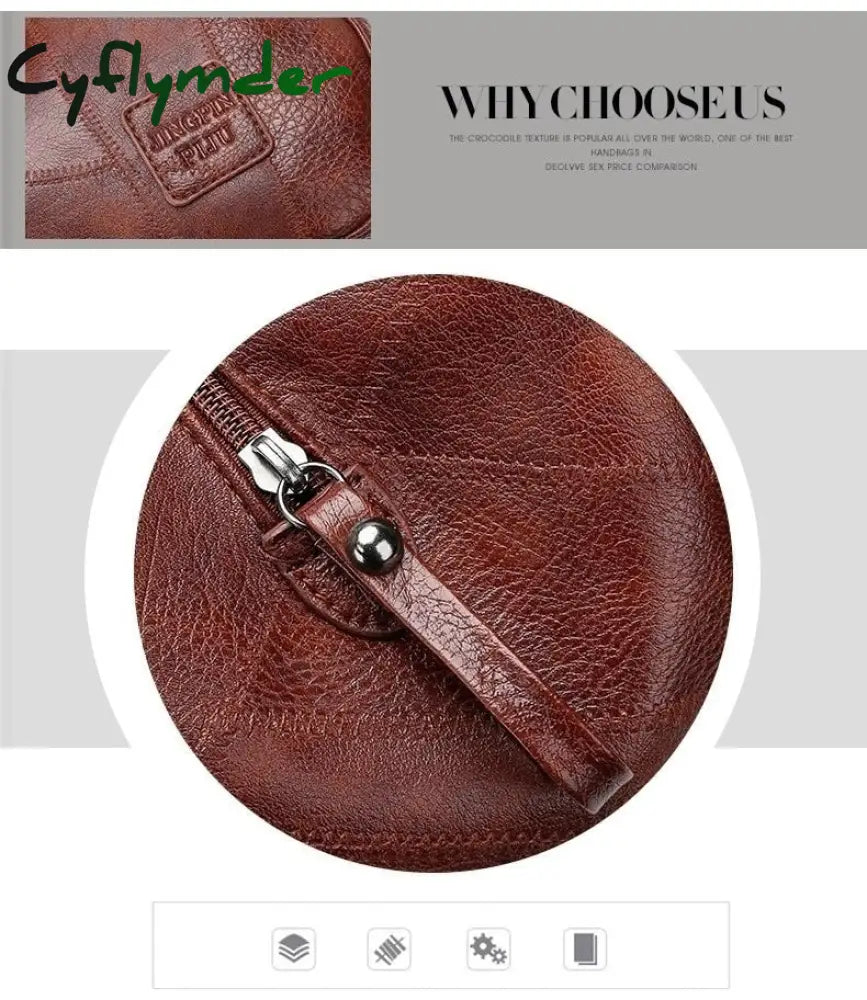 Cyflymder Shoulder Bag For Women Large Capacity Ladies Hand Bags Vintage Pu Leather Designer