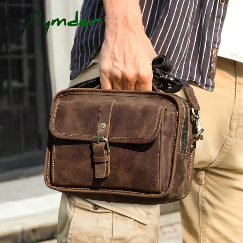 Cyflymder Shoulder Bag Vintage Crossbody Bags High Quality Genuine Leather Handbag Capacity Men