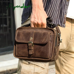 Cyflymder Shoulder Bag Vintage Crossbody Bags High Quality Genuine Leather Handbag Capacity Men