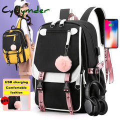 Cyflymder Shoulder Bag Women Girls School Backpacks Anti Theft Usb Charge Backpack Waterproof