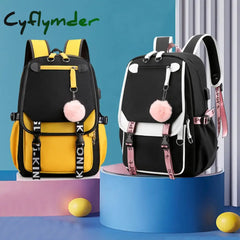 Cyflymder Shoulder Bag Women Girls School Backpacks Anti Theft Usb Charge Backpack Waterproof