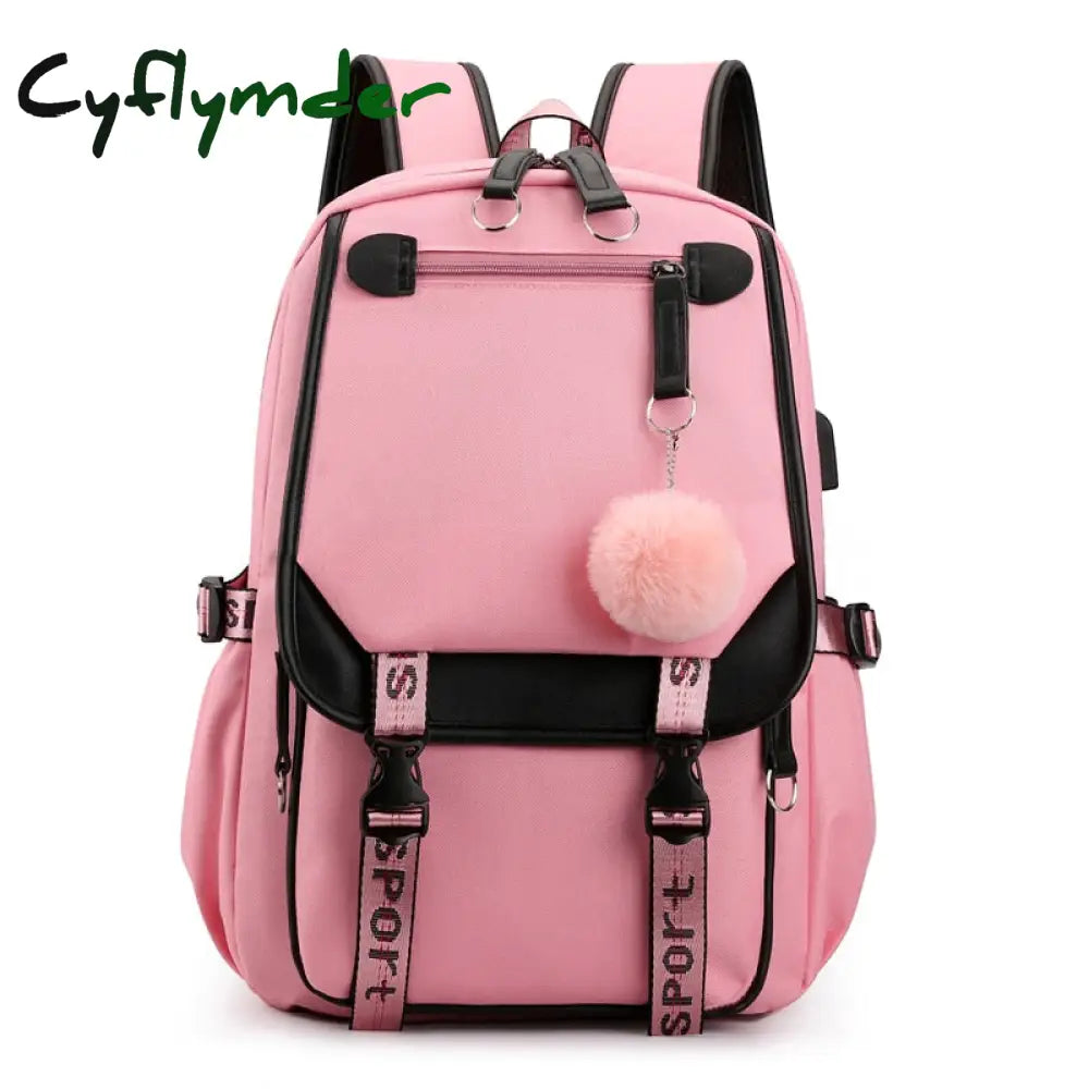 Cyflymder Shoulder Bag Women Girls School Backpacks Anti Theft Usb Charge Backpack Waterproof