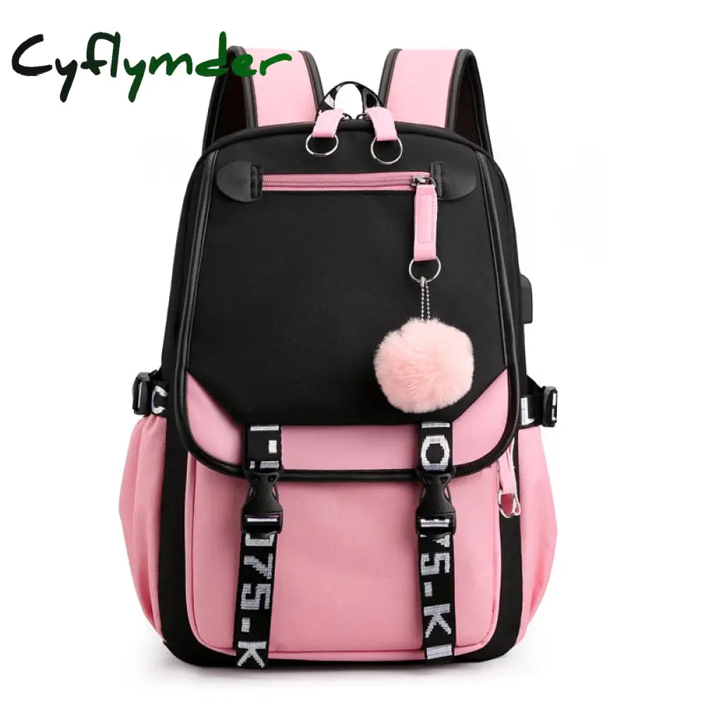 Cyflymder Shoulder Bag Women Girls School Backpacks Anti Theft Usb Charge Backpack Waterproof