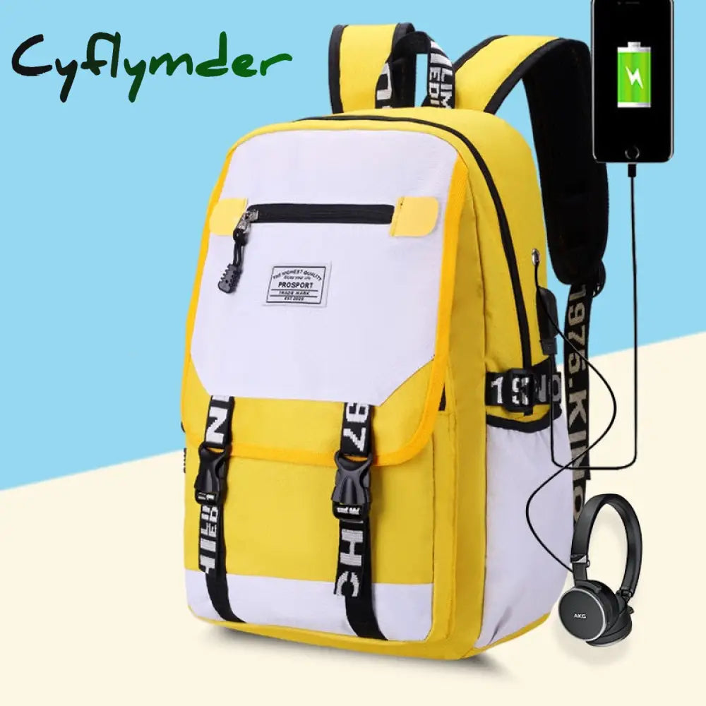 Cyflymder Shoulder Bag Women Girls School Backpacks Anti Theft Usb Charge Backpack Waterproof