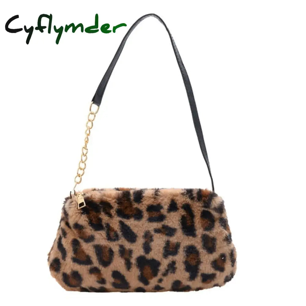 Cyflymder Shoulder Messenger Bag Plush Soft Underarm Fashion Casual Crossbody Bags Women Totes
